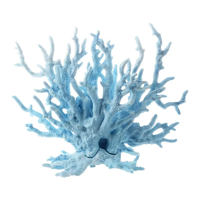 

Aquarium Fish Tank Light Blue Artificial Plastic Coral Decor
