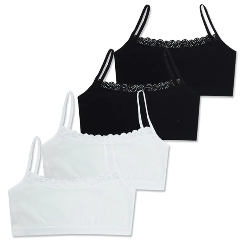 

4pcs/Lot Cotton Young Girls Training Bra Children Bras Kids Vest Teens Underwear