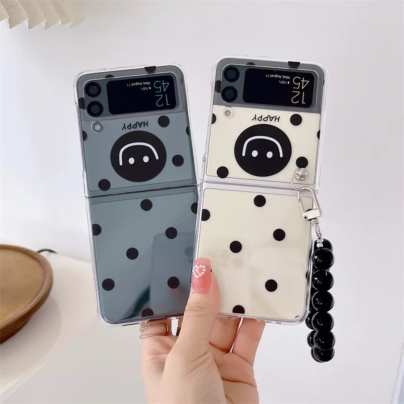 

Simple Personality Smiley Face Phone Case for Samsung Galaxy Z Flip 3 Z Flip 4 Hard PC Back Cover for ZFlip3 ZFlip4 Case Shell