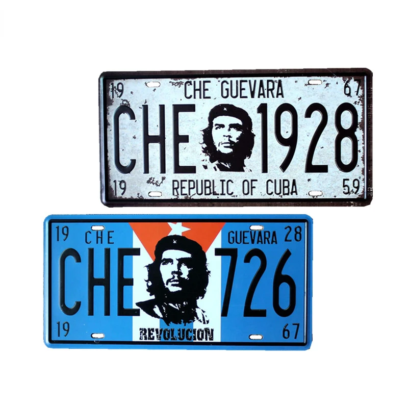 

License Plates CHE GUEVARA 1928 Antique Bar Signs Mural Decorative Metal Plate Vintage Plaque