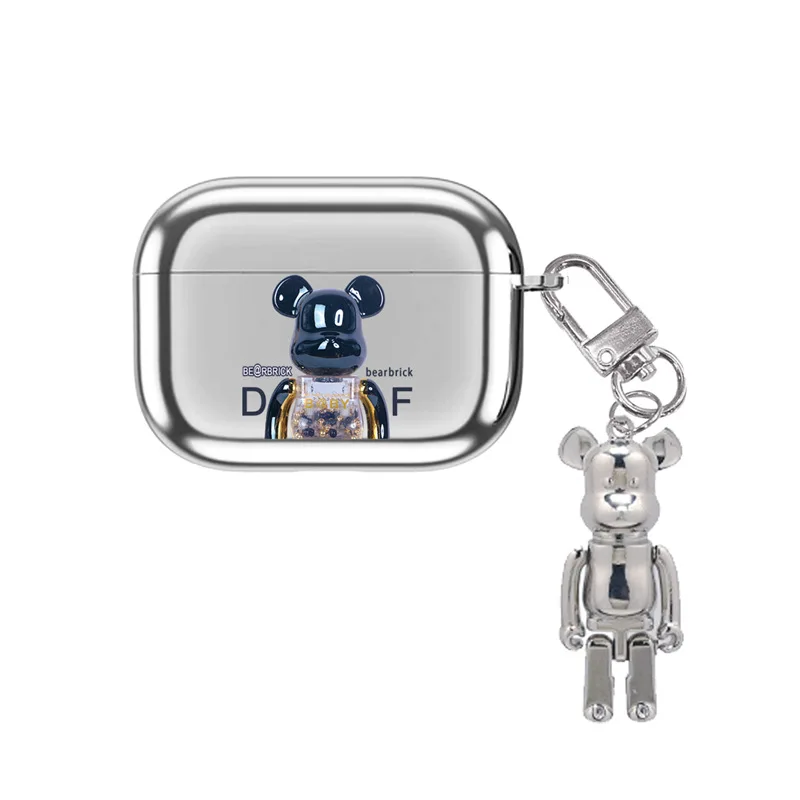 

Fashion Black Bear Electroplated 2021 AirPods 3 Case Apple AirPods 2 Case Cover AirPods Pro Case IPhone Earbuds Accessories