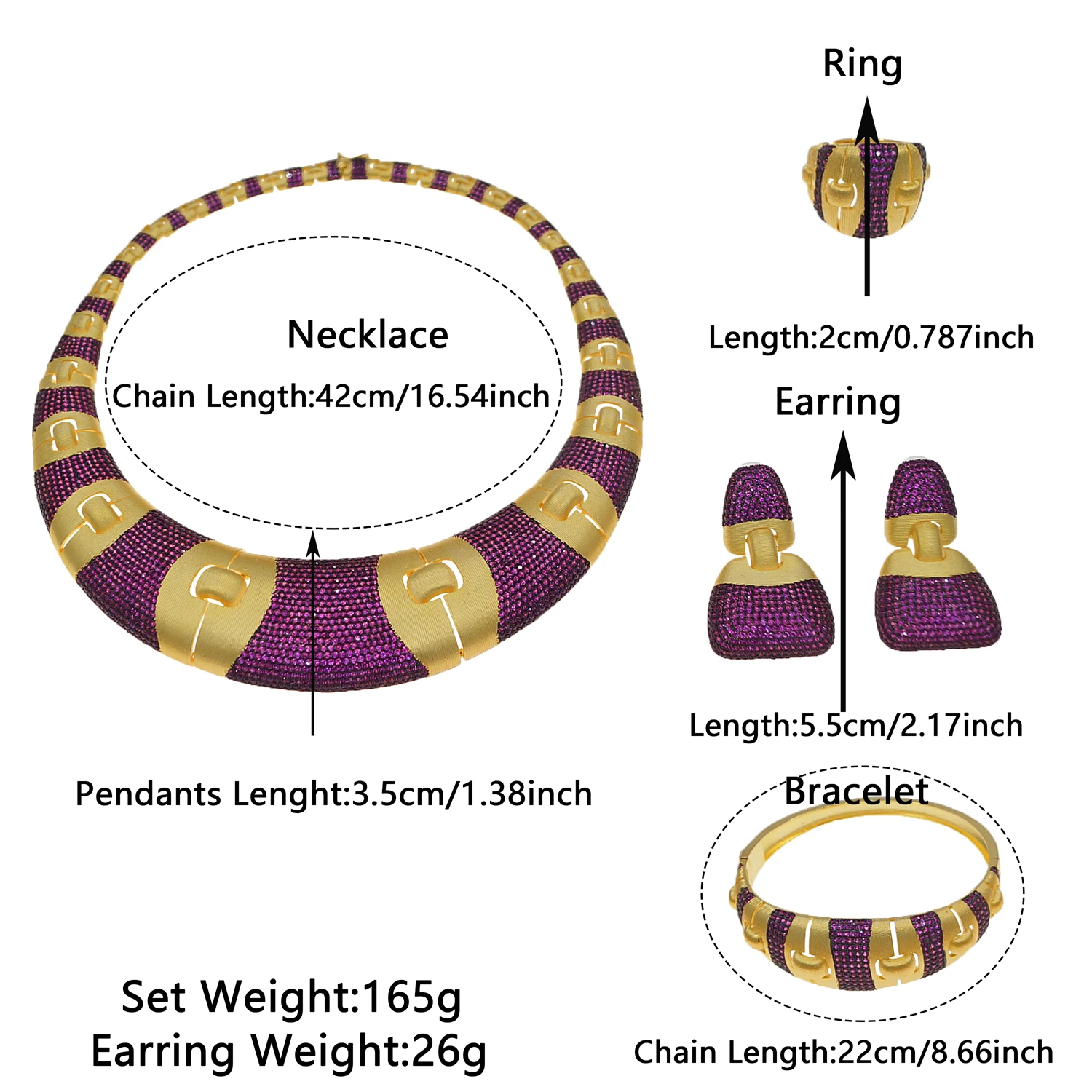 Yulaili благородный роскошный американский фиолетовый комплект ювелирных изделий с