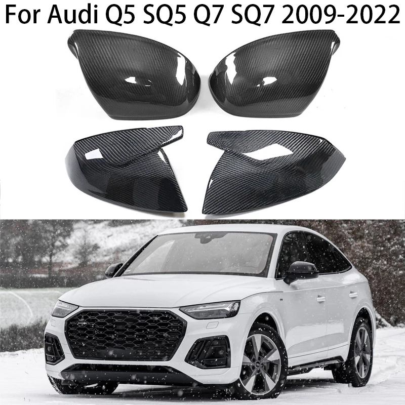

2pcs Real Carbon Fiber Car Side Rear View Mirror Cover Caps For Audi Q5 SQ5 Q7 SQ7 Q5 Q7 2009-2022 Car Accessoires