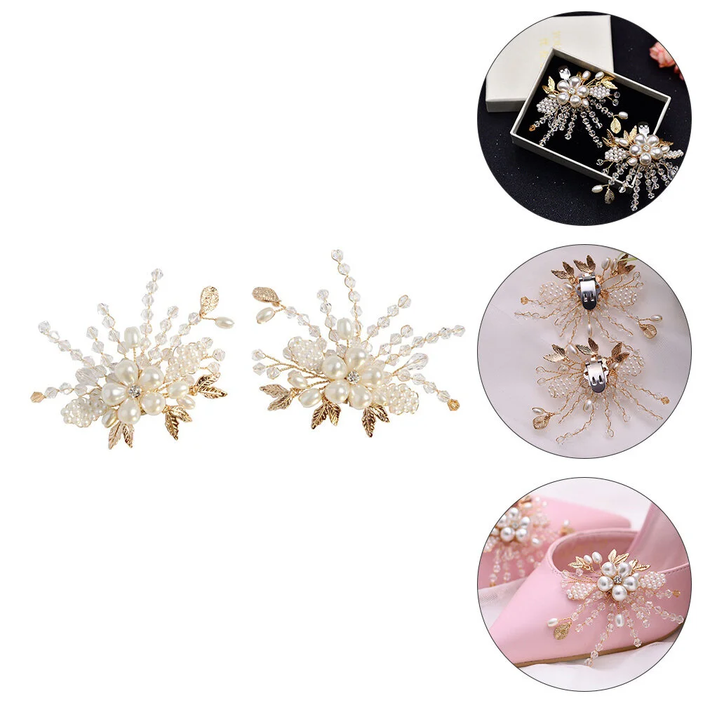 

2pcs Shoe Clip Wedding Ceremony Decorations Heel Bride Decoration Shoe Clips Buckles