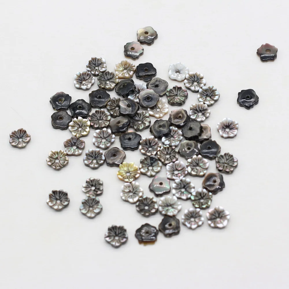 

Натуральные винтажные подвески в форме лепестков из черной ракушки, свободные бусины для изготовления ювелирных изделий, браслетов, ожерел...