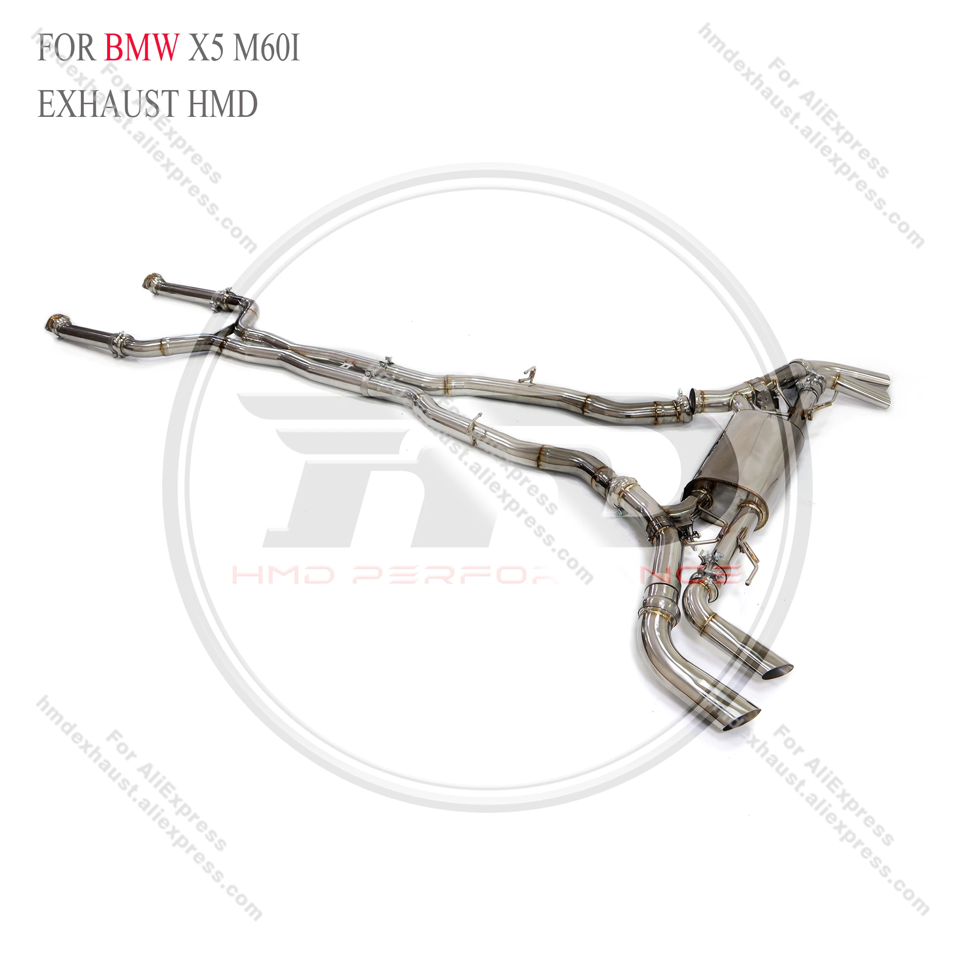 HMD выхлопная система Catback нержавеющая сталь для BMW X5 M60I 4 T глушитель с клапаном
