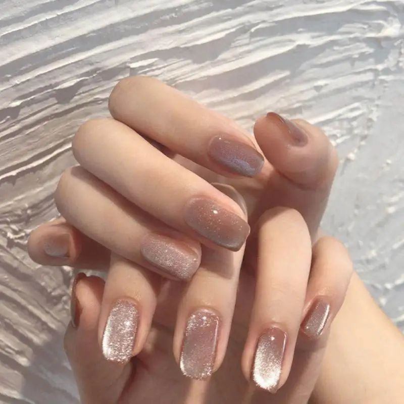 

Milk Tea Spar Cat Eye Nail Polish Gel Semi Permanent Uv Varnish Gel Nail Art Glitter Effect Off Nail Polish Gel For Nails Desi