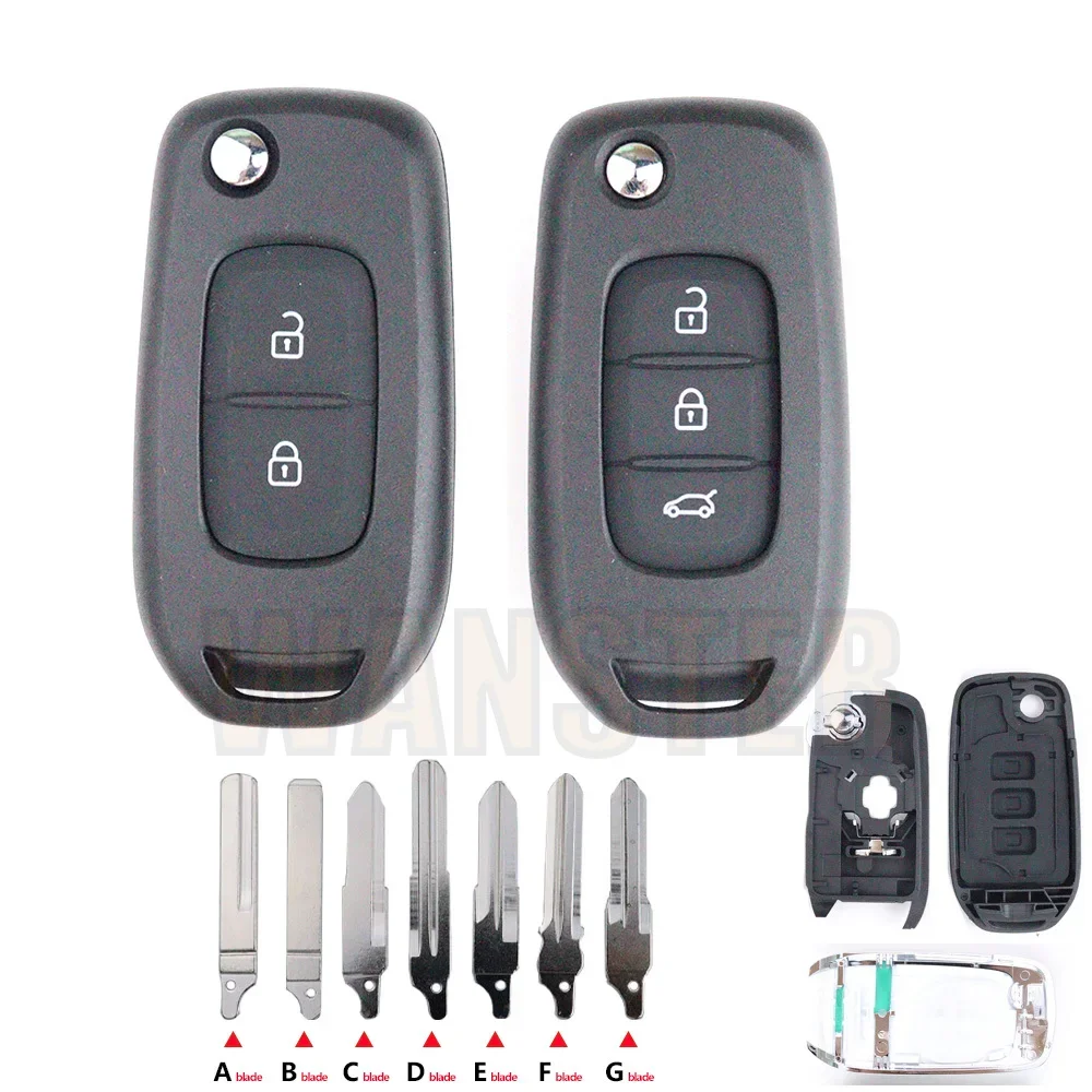 2 3 кнопки автомобильный брелок для ключей оболочка Renault Megane Logan Kadjar Captur Dacia Duster Symbol