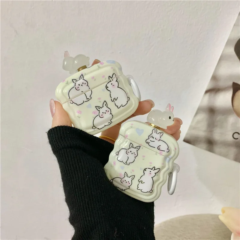 

Наушники с мультяшным цветочным рисунком зайчика для Apple Airpods Pro 3