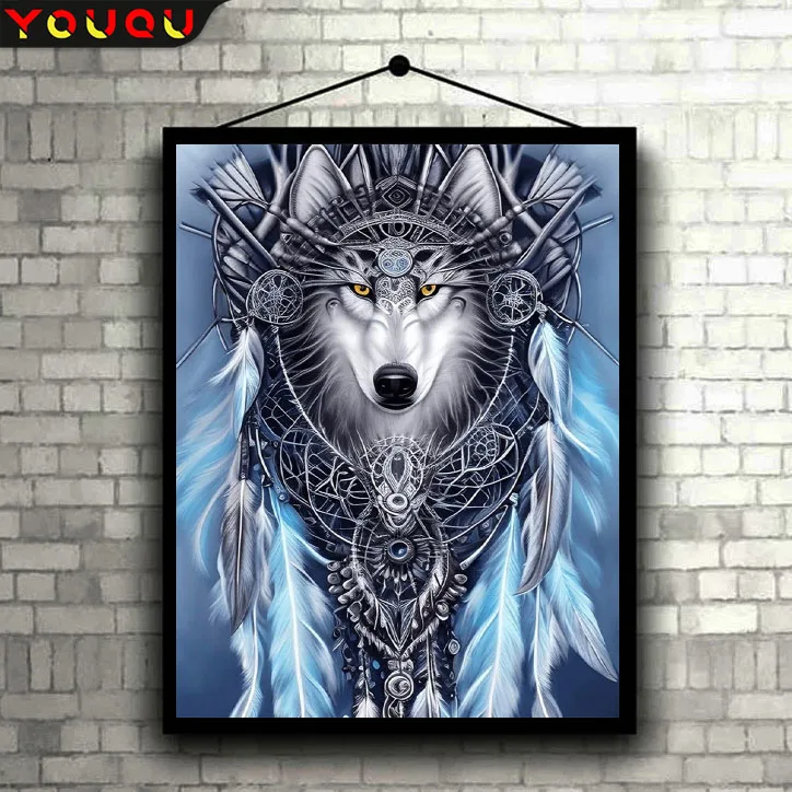 

YOUQU Серия животных, Алмазная мозаика, картина «волк», алмазная живопись, алмазная вышивка, украшение для дома, подарки для отдыха