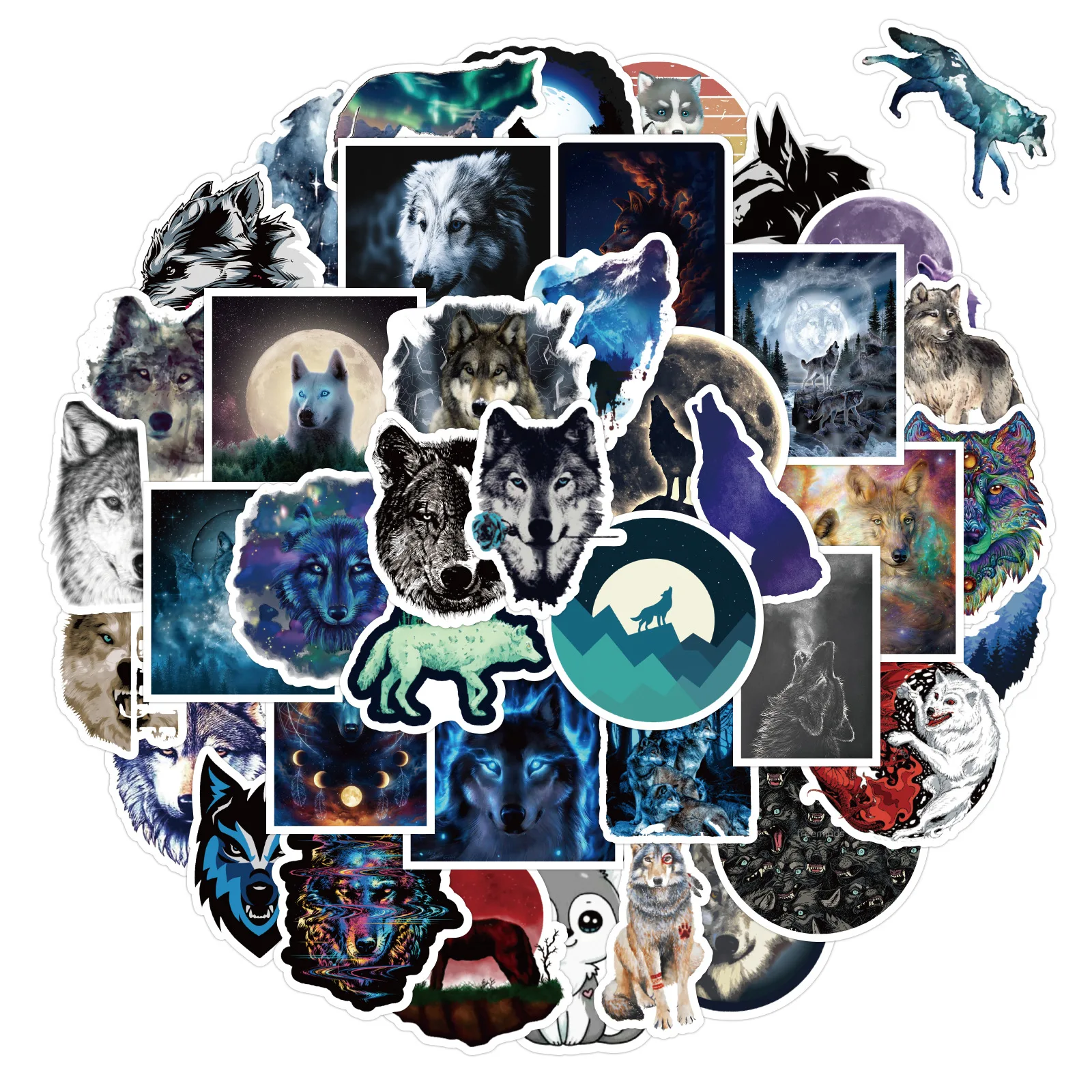 

50pcs cartoon children animal wolf personality fashion graffiti car luggage water cup refrigerator waterproof sticker