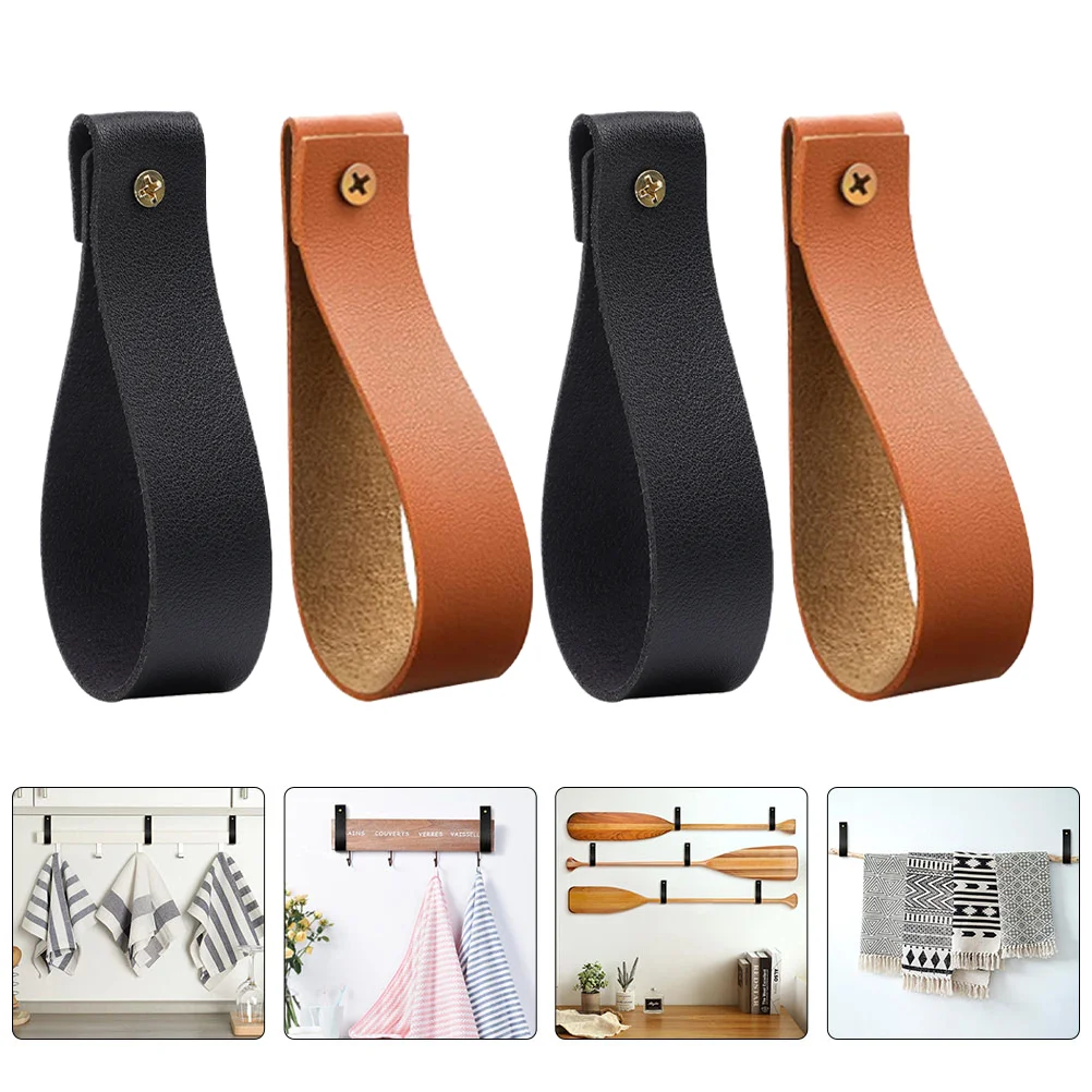 

4 Pcs Straps Hanging Curtain Rods Coat Hanger Hook Imitation Holder Hooks Wall Clothes
