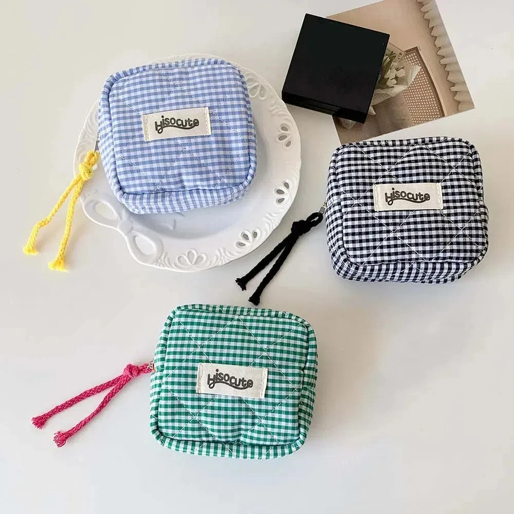 Мини-косметичка с сетчатым узором органайзер для макияжа кошелек монет дорожные