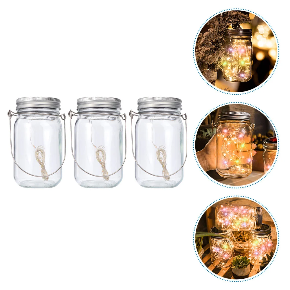 

3 Sets Hanging Decorative Creative Fairy Light With Jars Garden Tree Decor