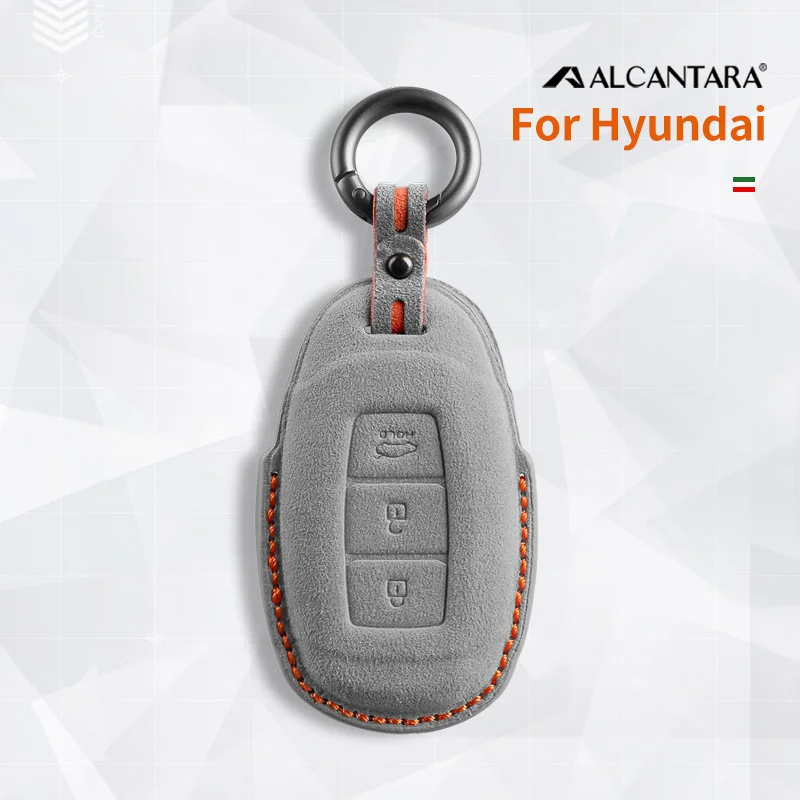 

Аксессуары для автомобиля из алькантары, брелок для ключей, Чехол-держатель для Hyundai KONA KAUAI Solaris Azera Elantra greatig Accent Santa Fe