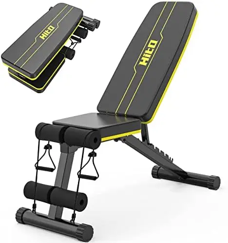 

Bench, Adjustable Weight Bench, Strength Training Benches For Full Body Workout & Home Gym with Resistance Bands