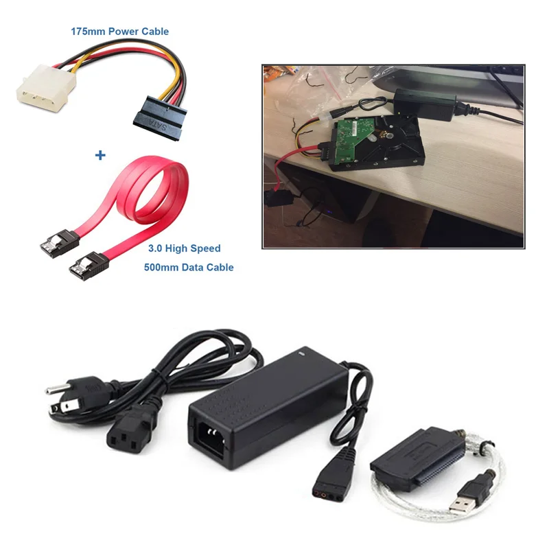 INGELON SATA/PATA/IDE Drive to USB 2.0 Adapter Converter Cable for 2.5 / 3.5 Hard Drives FE HDD hard drive adapter pc notebook |