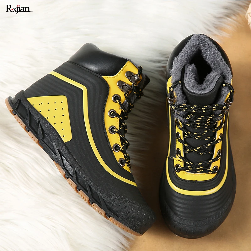 

Man Non-Slip Sneakers Wear-Resistant Waterproof Hiking Shoes Men Outdoor Travel Hunting 2023 Male High-Top Walking Shoes