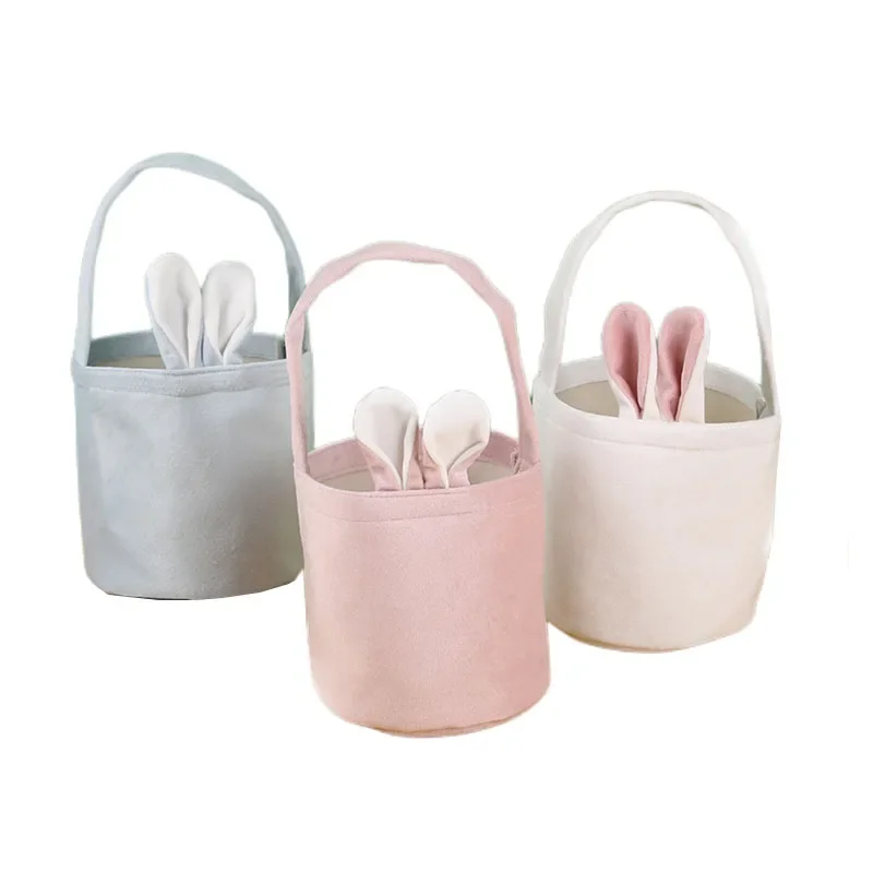 Лидер продаж розовая синяя сумка с пасхальным кроликом корзина заячьими ушками