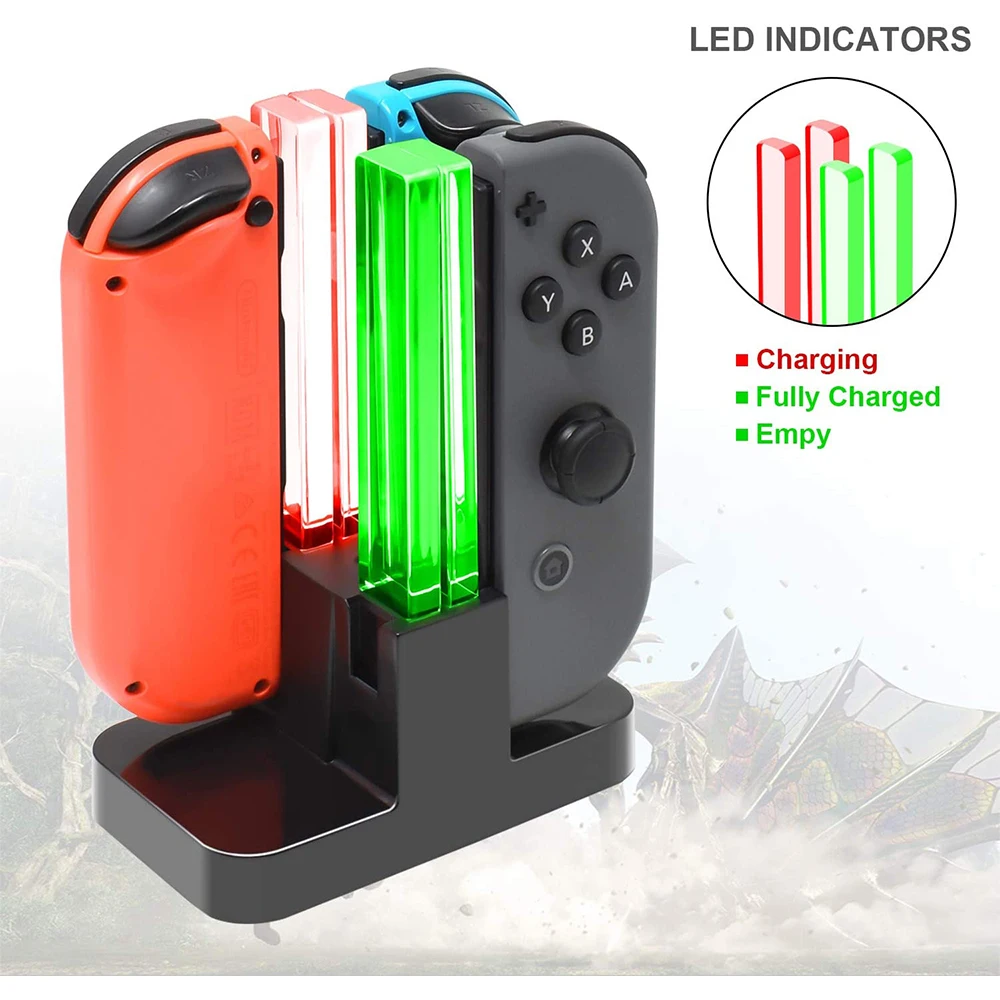 Nintendo Switch 4 в 1 контроллер зарядное устройство светодиодный индикатор зарядная