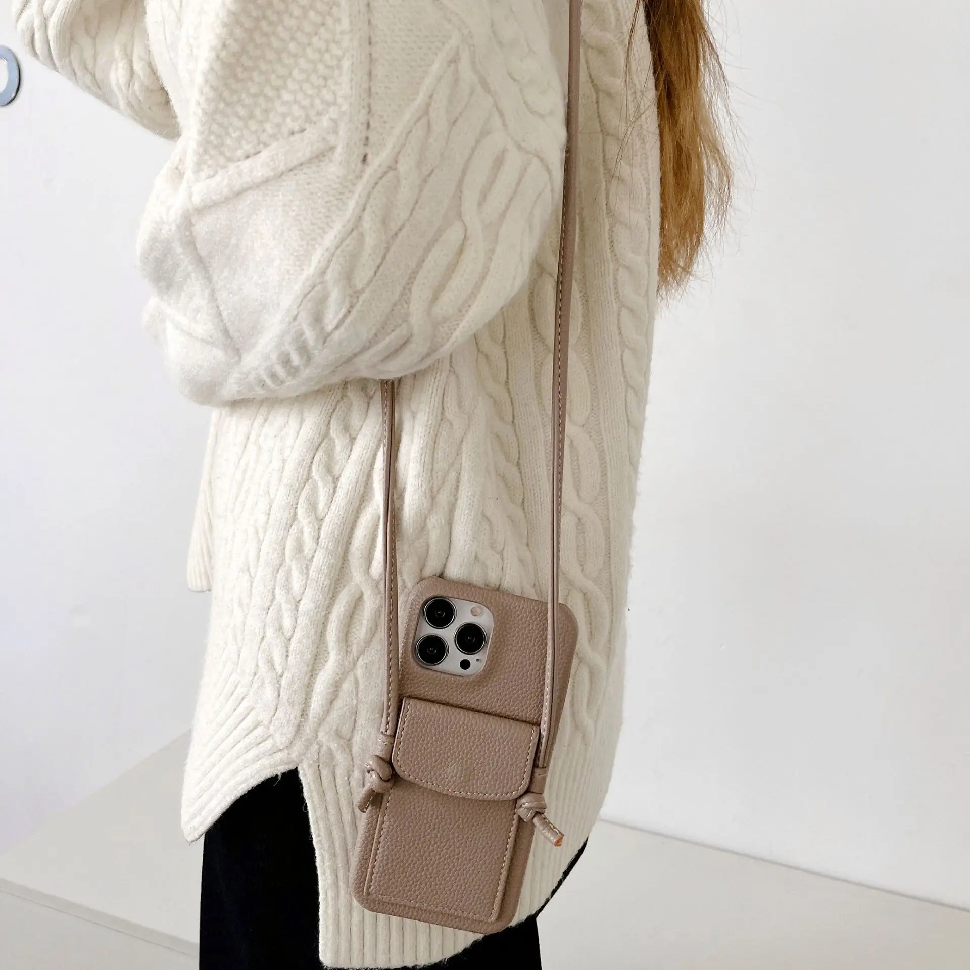 Crossbody Wallet Phone Case For iPhone 14 13 12 11 Pro Max Mini X XR XS Max 7 8 Plus Leather Card Slot Lanyard Strap Cover