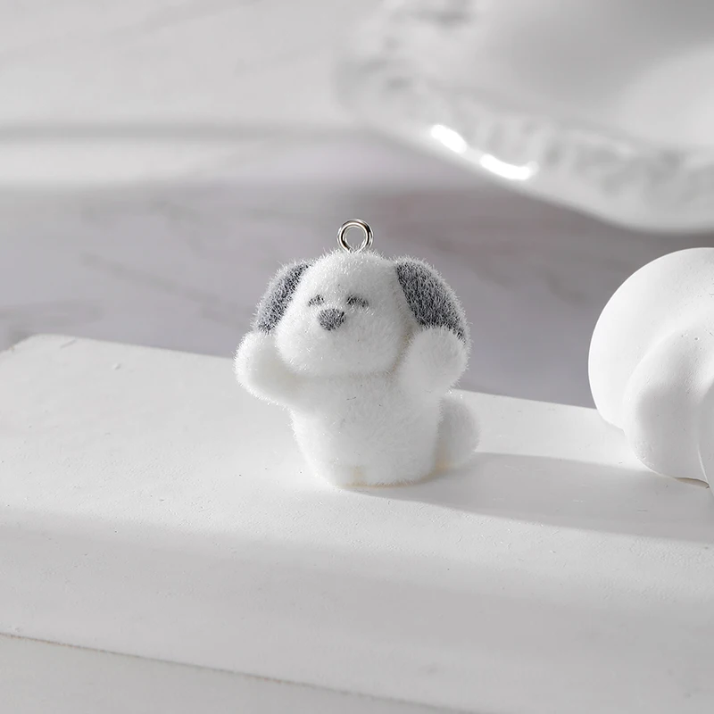 2 шт. флокирующий плащ кролик панда собака подвески из смолы милые 3D Животные для