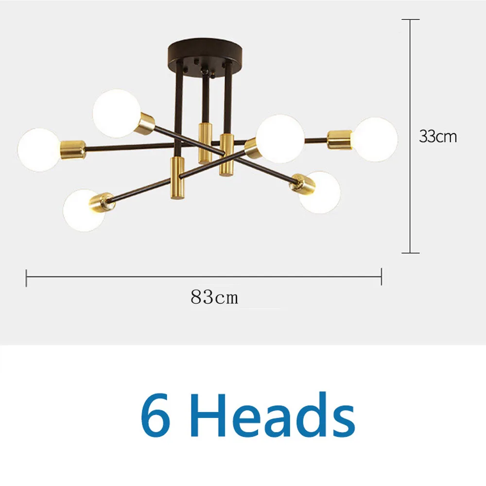 Современная Подвесная лампа в скандинавском стиле, Минималистичная Потолочная люстра, Золотая/черная домашняя лампа Эдисона, интерьерное освещение, декор для лофта