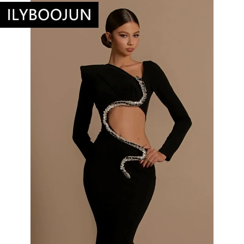 Сексуальное элегантное женское платье для выпускного вечера с бриллиантами