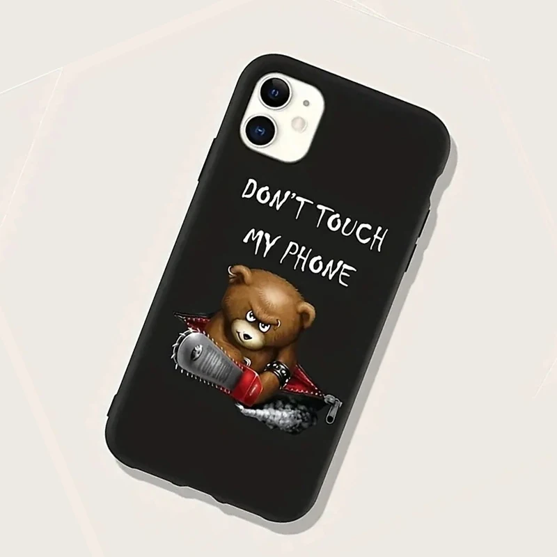 Милый чехол для телефона с маленьким медведем iPhone 14 13 11 15 Pro Max 12 Mini XS XR X 8 7 Plus SE 2022