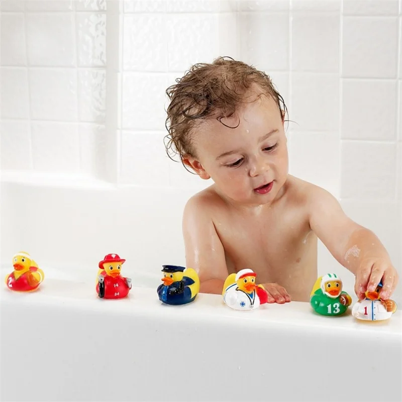 2022 New Kids Bath Toy Rubber Duck Indoor Bathroom Tub & Outdoor Beach Pool Water Park Toy Kawaii Color Duck Baby Fun Toy Gift