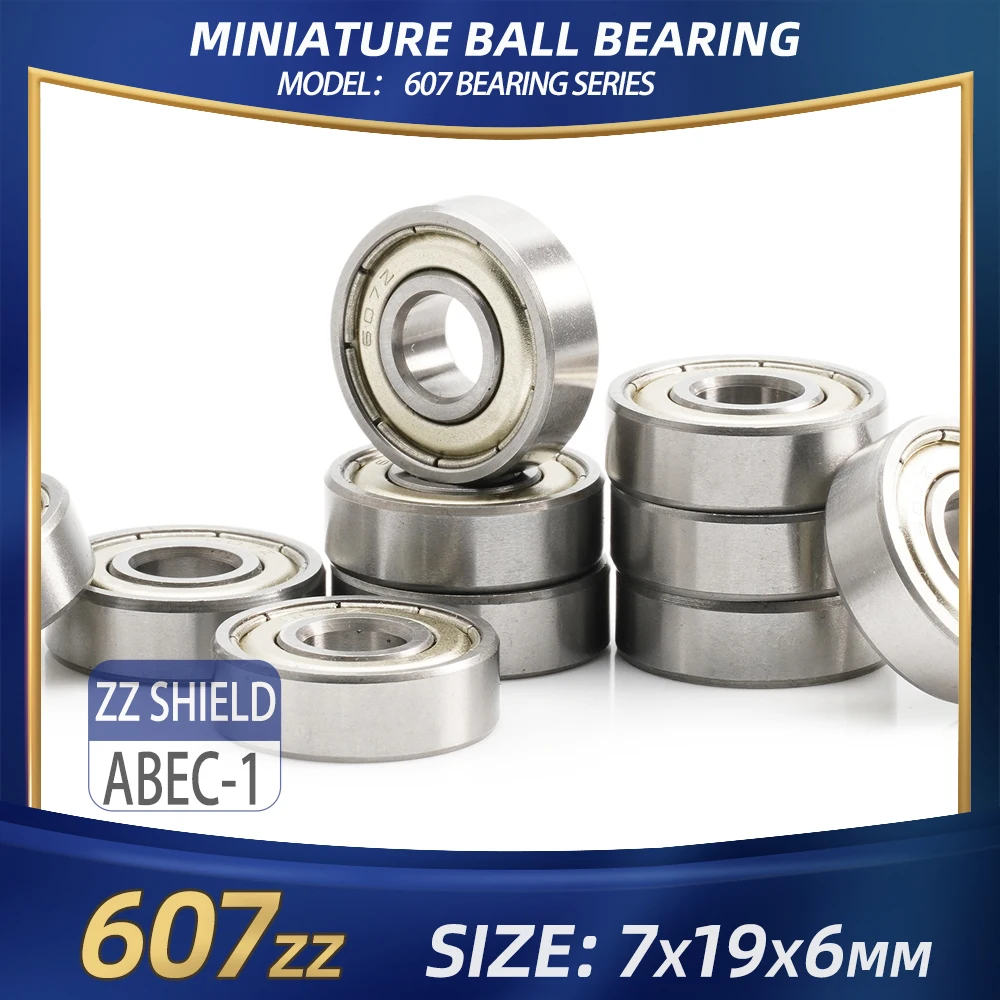 Подшипник FUSHI 607 ZZ 7x19x6 мм, 10 шт., 607ZZ RS 2RS, фланцевые подшипники наконечника для прочных промышленных двигателей, высокая скорость