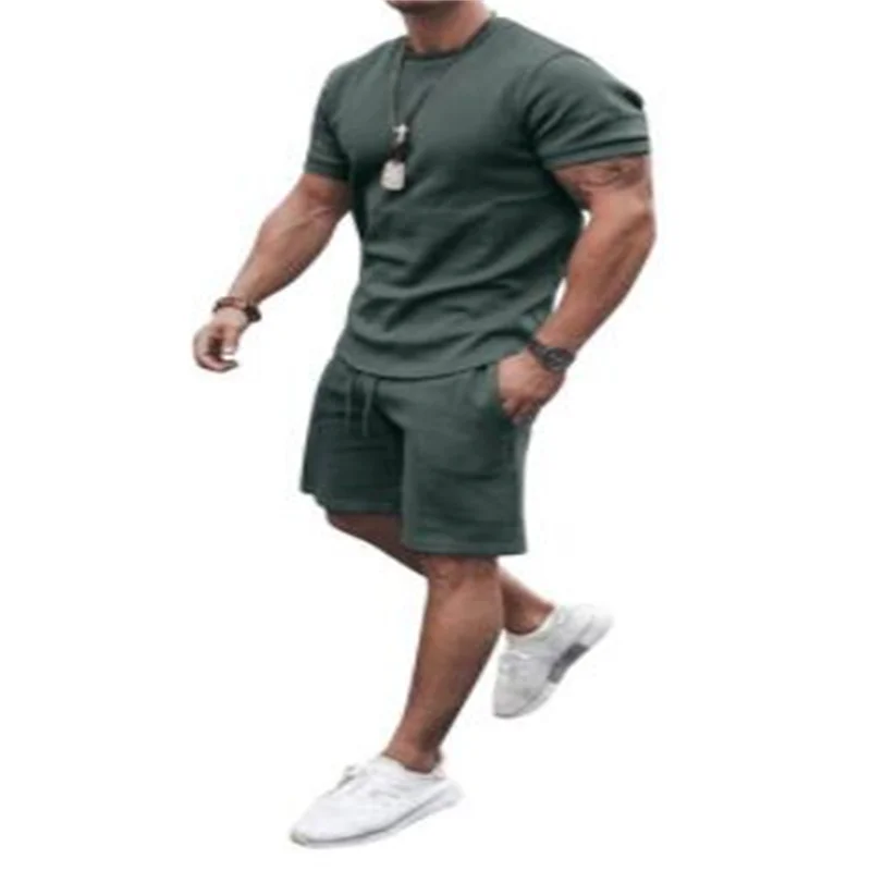 

Men's And Women's Trendy Fashion Solid Color Classic Summer Hot Selling Classic Casual Sports Short-Sleeved suit
