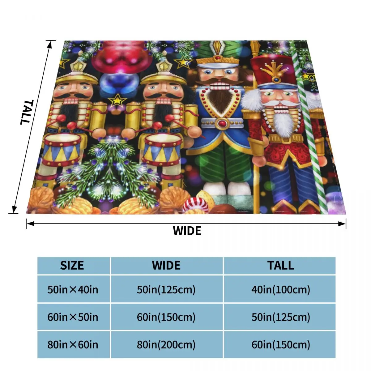 Three Nutcrackers Blankets Warm Flannel Christmas Style Throw Blanket for Bedroom Office Bedspreads |