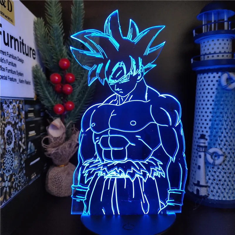 

Dragon Ball Super 3D Illusion Lamp Goku Ultra Instinct Amine Led Night Light Bedroom Decor Color Changing Table Lamp Kids Gift