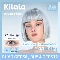 kilala natural color contact lenses half yearly lens for vision diopter correction with degree0 to 10 1 pair2pcs