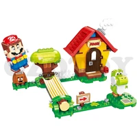 232pcs super mario anime figure block 60023 small particle mario house and yoshi 71367 model minifigures no music battery toys