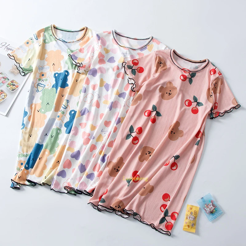 

2023 Summer Children Nightdress for Girls Princess Pajamas Teens Girl Nightgown Baby Night Dress Kids Sleepwear 3 6 8 10 12Years