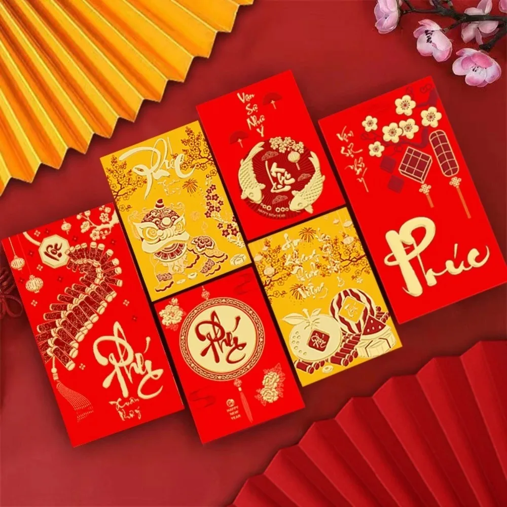 12 шт./комплект китайский красный конверт Hongbao 2025 змея новогодняя сумка для денег