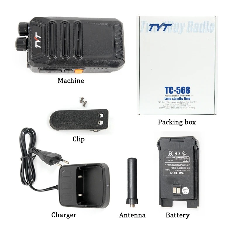 TYT walkie-talkie Radio Transceiver Long Standby Time 2Watt Output Power Small Size Scrambler Handheld Two Way Interphone