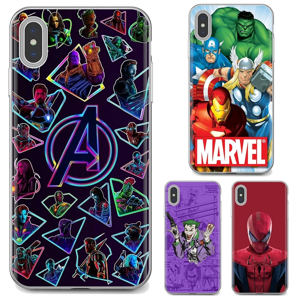 

Soft Skin Cover Marvel Avengers Heros Comics Collage For iPhone 10 11 12 13 Mini Pro 4S 5S SE 5C 6 6S 7 8 X XR XS Plus Max 2020