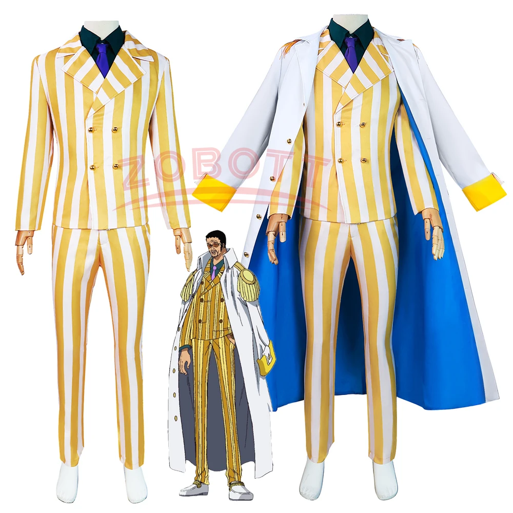 Аниме Борсалино Косплей Костюм Адмирал Кизуру Плащ и Униформа Хэллоуин