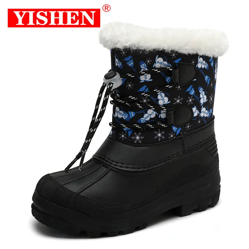 

YISHEN Girls Snow Boots Children Shoes Winter Outdoor Slip Resistant Rubber Shoe Boots For Kids Girls Fashion Bottes Pour Filles