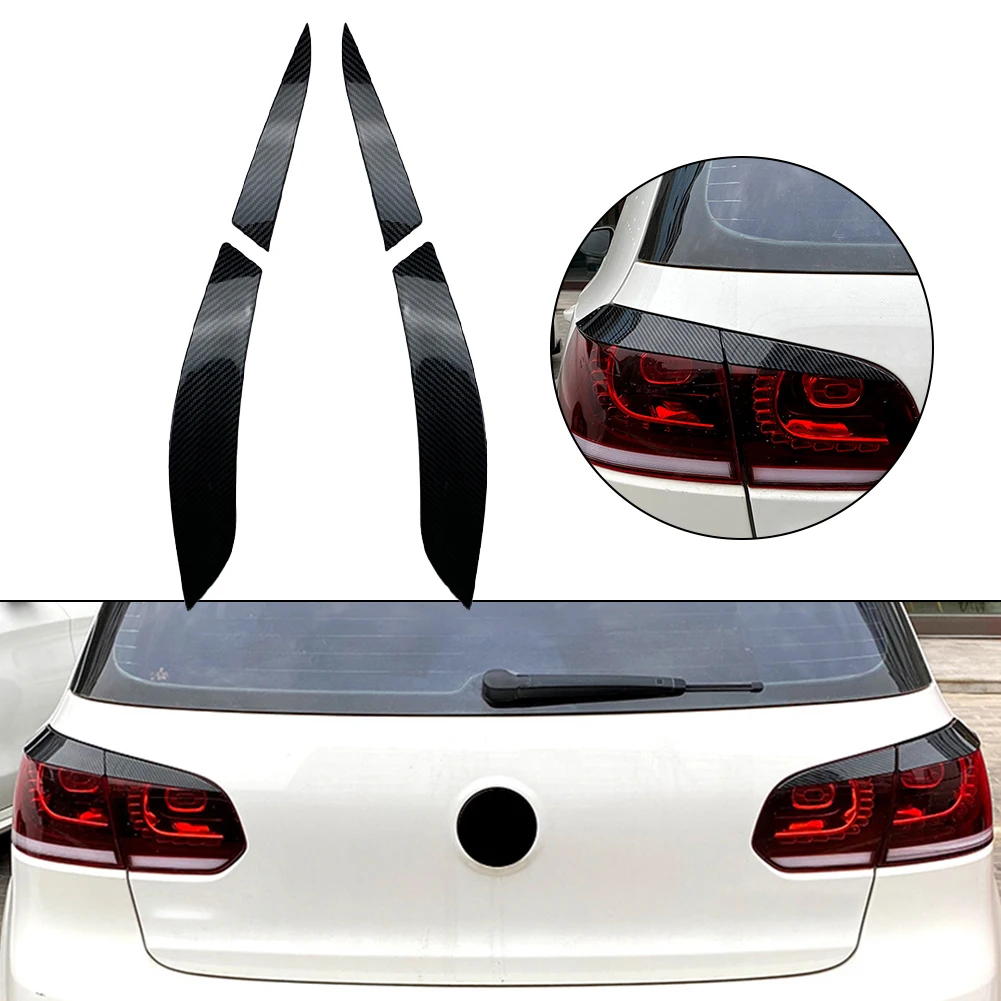 

2pcs Car Rear Tail Light Lamp Eyelid Trim Cover For Golf 6 MK6 2008-2013 Carbon Fiber Car Headlight Eyebrow Sticker Accessories