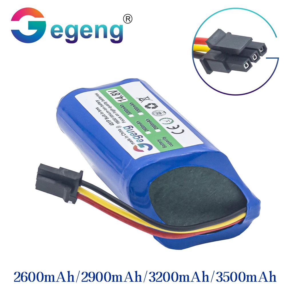 Литий-ионный аккумулятор gegeng14.4в/14,8 в 2600/2900/3200 мАч для аккумулятора liectroux b6009 q7000 q8000 zk808 dh860 robot hoover 4s1p