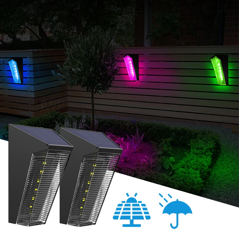 2/6/8/12pcs Solar Wall Lights Outdoor LED Stair Lamp Waterproof Luminous Lighting For Garden Yard Fence Decor Patio Lamps
