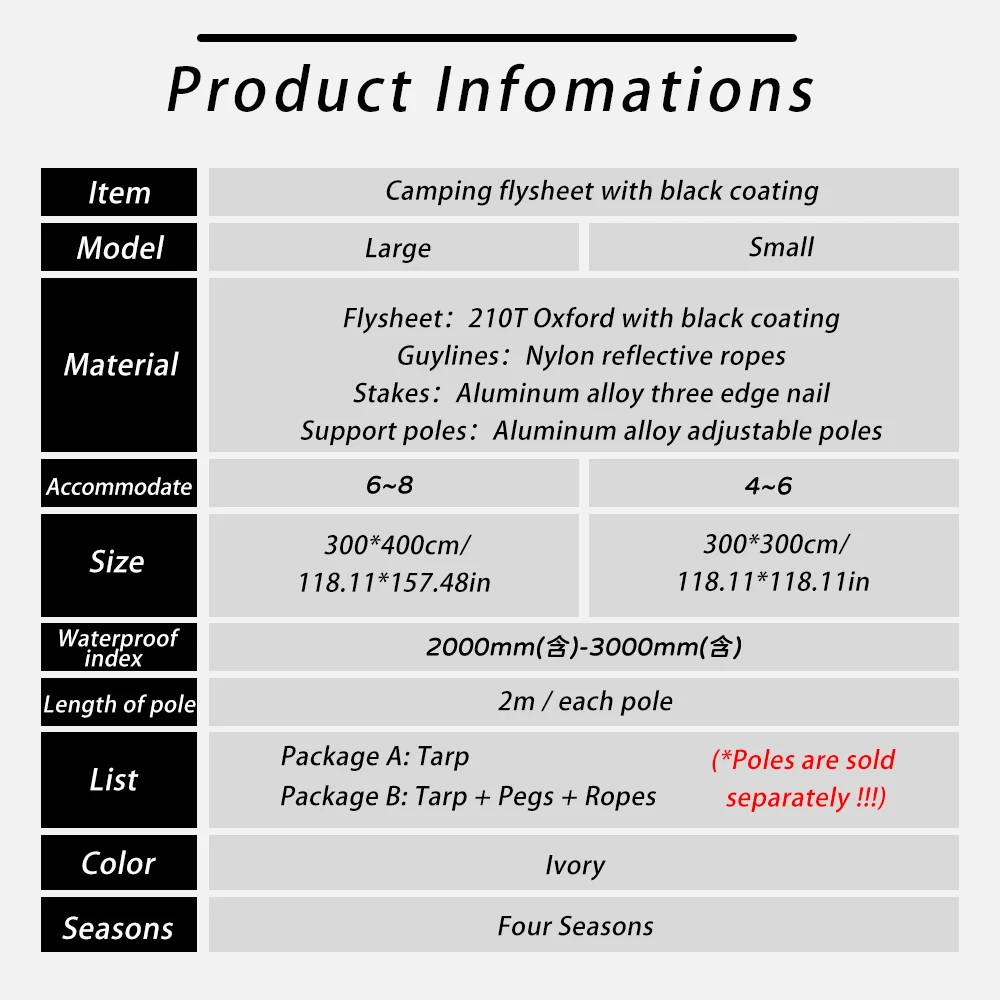 3X4 3X3M с черным покрытием брезент экран тенты мембрана Кемпинг Брезент