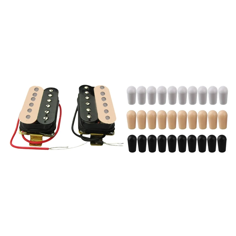 

50Mm+52Mm Humbucker Pickup Electric Guitar Pickups Set With Toggle Switch Tip Caps For Electric Guitar Pack Of 30