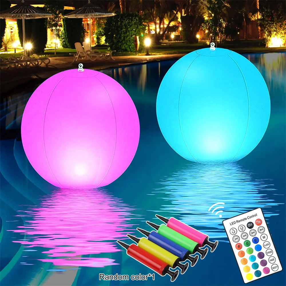 

Hot Inflatable Light Emitting Ball Set Beach Ball 16 Color Change for Pool Decor LED Illuminated Beach Ball Inflatable Ball