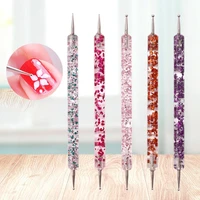 5pcsset colorful acrylic diy nails designs dual ended drawing manicure tools for women nail acrylic pen nail dotting pen