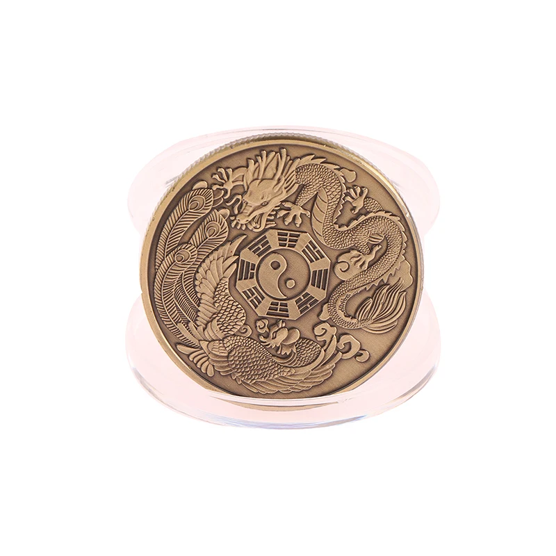

Памятная монета нового дракона феникс тайчи восемь диаграмм вызов монета Традиционная китайская культура символизирует удачу